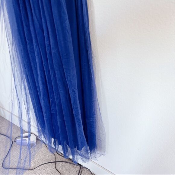 Chiara Boni V-Neck 3/4-Sleeve A-Line Gown with Sheer Skirt Overlay size 8 - Picture 6 of 10